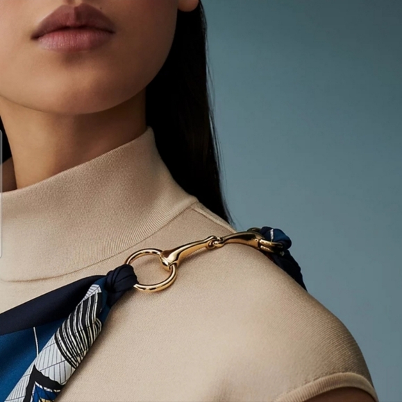 Silver Horsebit Scarf Ring Clip Equestrian D-Ring Snaffle Gift Box - Picture 7 of 12